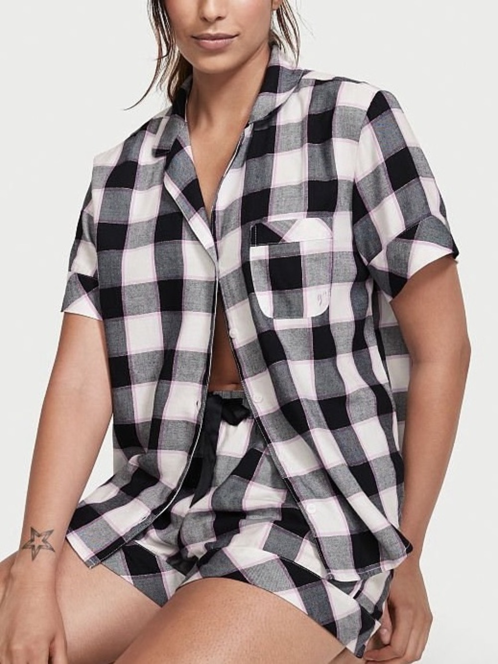 Victoria's Secret Plaid Short-Sleeve Pajama Set